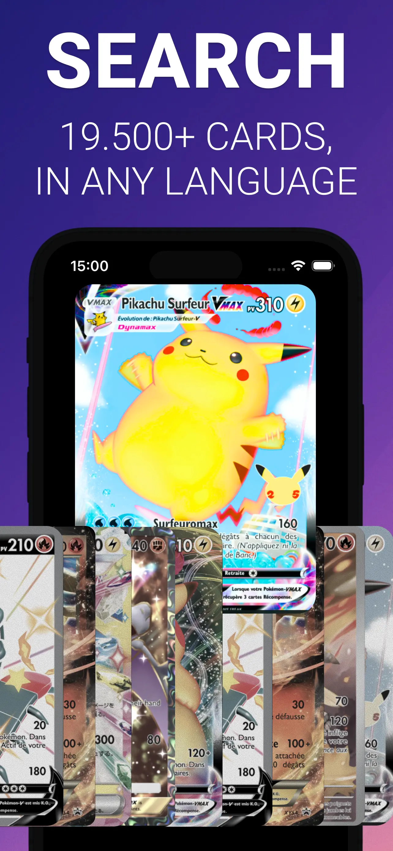 Pokemon card details with price chart and collection status